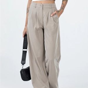 Princess Polly Light Tan Pinstripe Trouser Sz 6